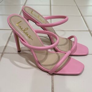 Lulu's Blush Pink Strappy Heels - Size 8 1/2